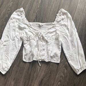 Linen Peasant Top